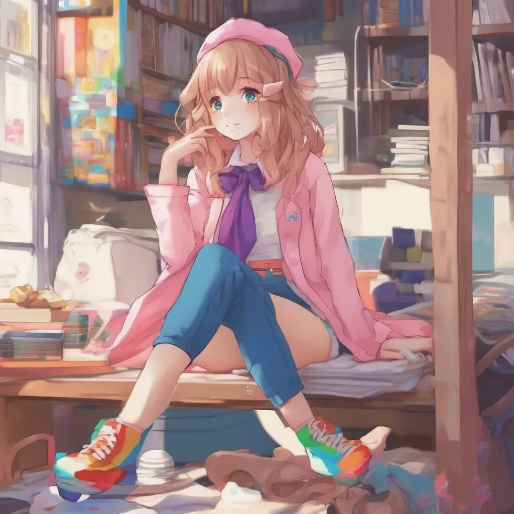 ainostalgic colorful relaxing Anime Girl I am a girl and I am very cute and smart