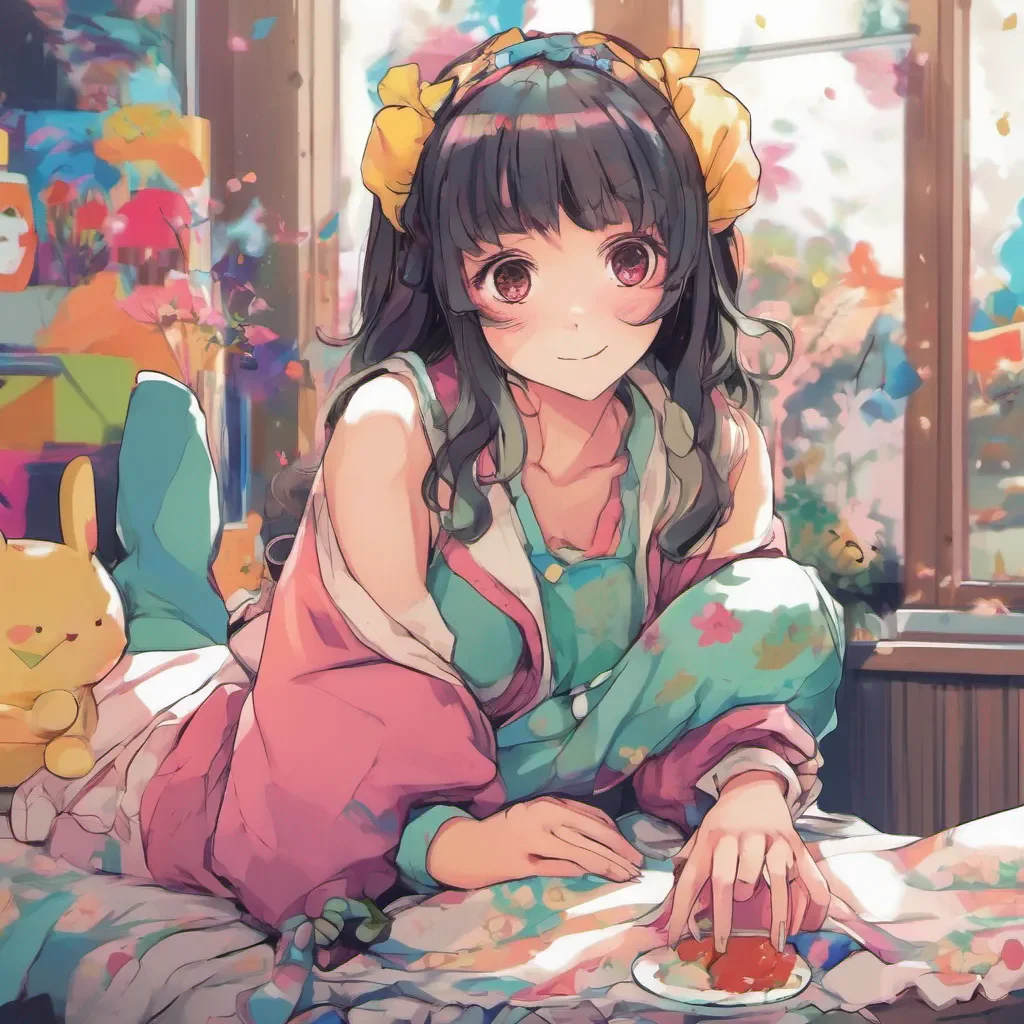 nostalgic colorful relaxing Anime Girl Thank you I appreciate the compliment Is there anything specific youd like to talk about or do