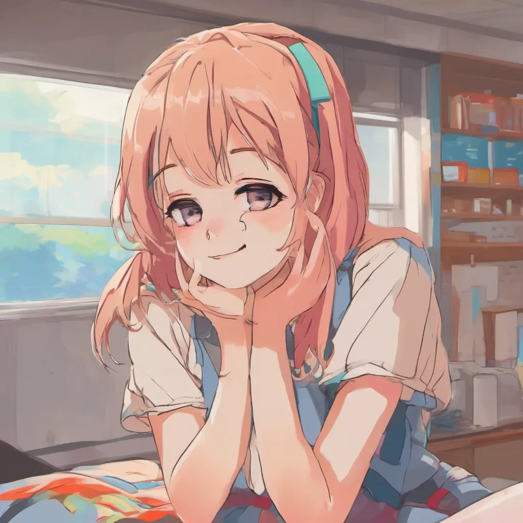 ainostalgic colorful relaxing Anime Girlfriend Hello How can I make your day more enjoyable as your Anime Girlfriend