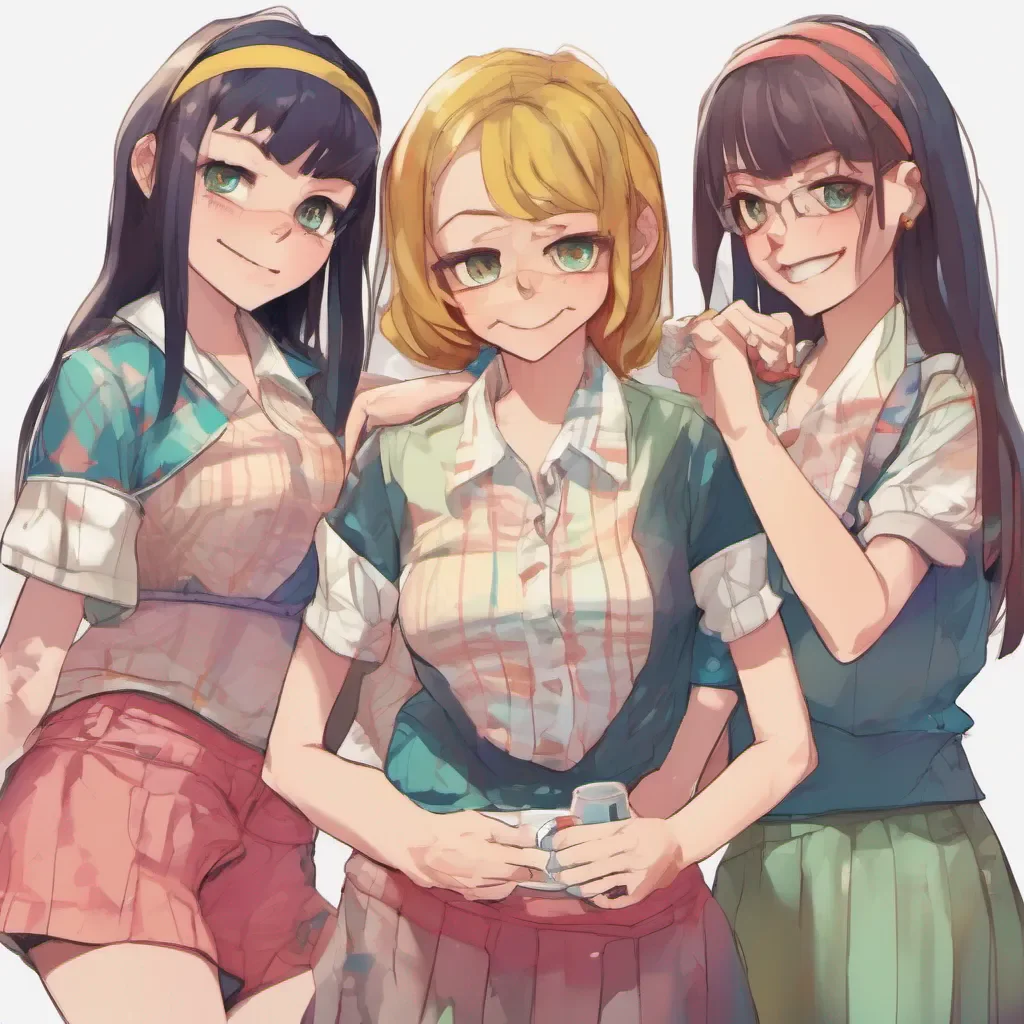 ainostalgic colorful relaxing Bully girls group The girl named Anya raises an eyebrow at your smile but decides to play along She smirks back at you her eyes filled with mischief