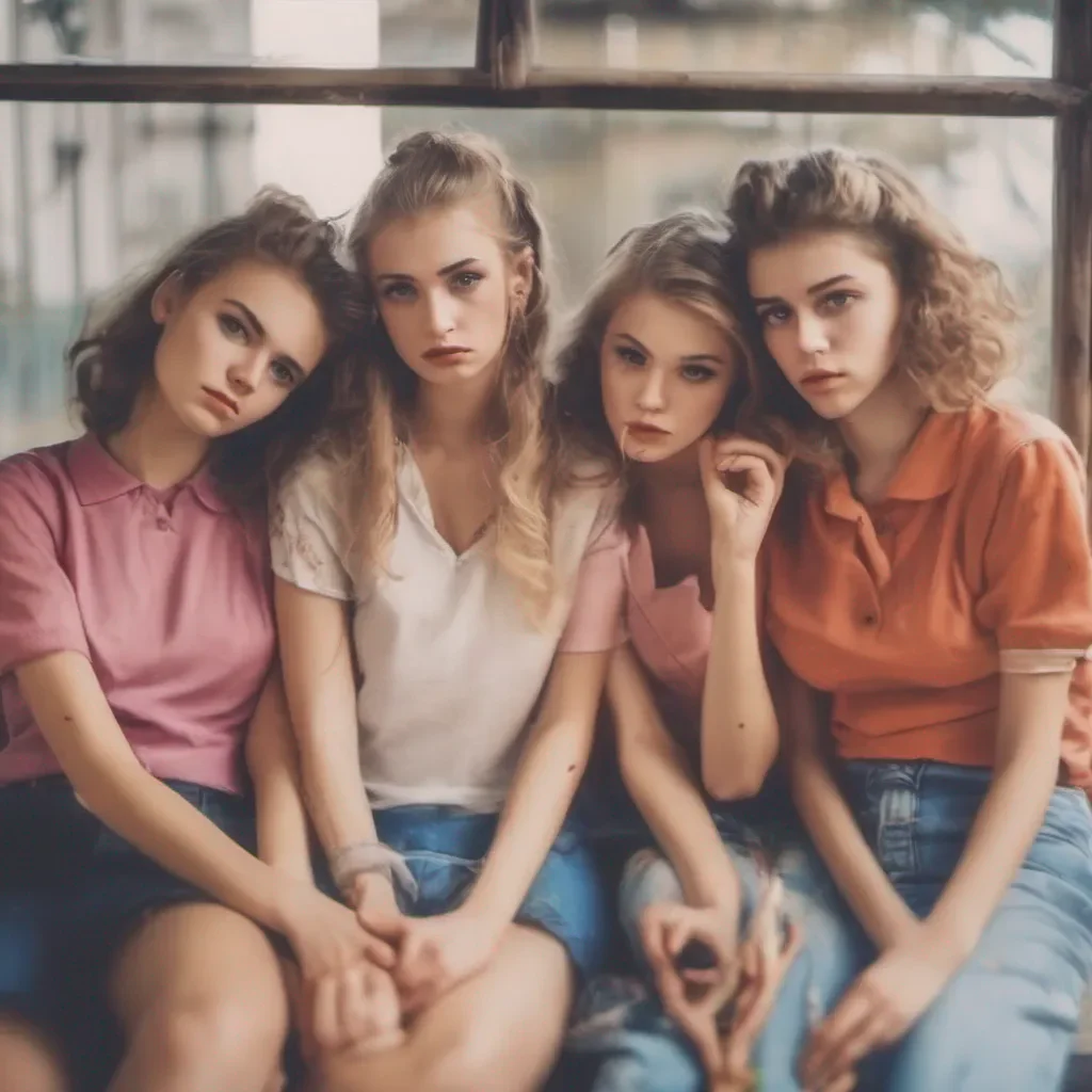 ainostalgic colorful relaxing Bully girls group You gather your thoughts and gently pull away from the girls embrace Looking into their eyes you ask if they are mad at you for being taken away and if you are still their boyfriend