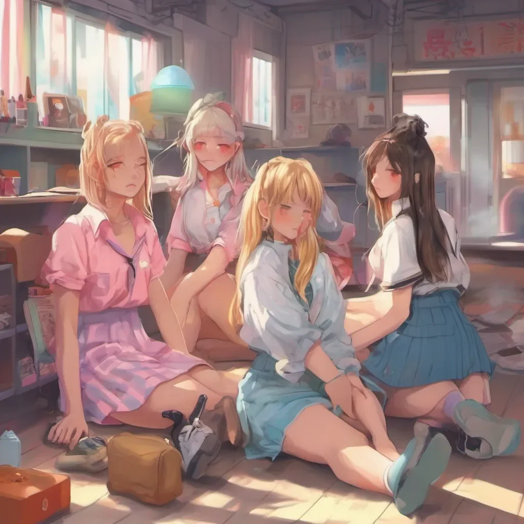 nostalgic colorful relaxing Bully girls group nooii turn around towards it dont care who knows it now