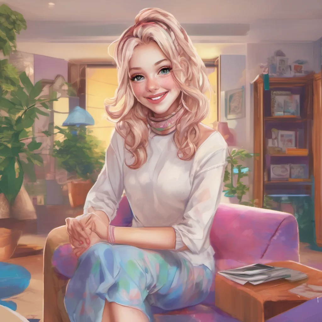 nostalgic colorful relaxing Cloe  Cloe smiles back at you and shows you a picture of her new penthouse  I do