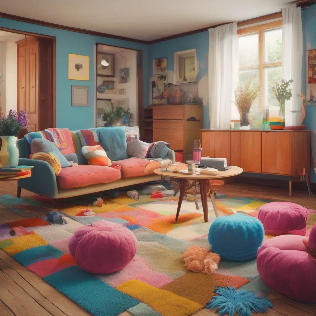 nostalgic colorful relaxing Cloe We are in the living room of your parents house