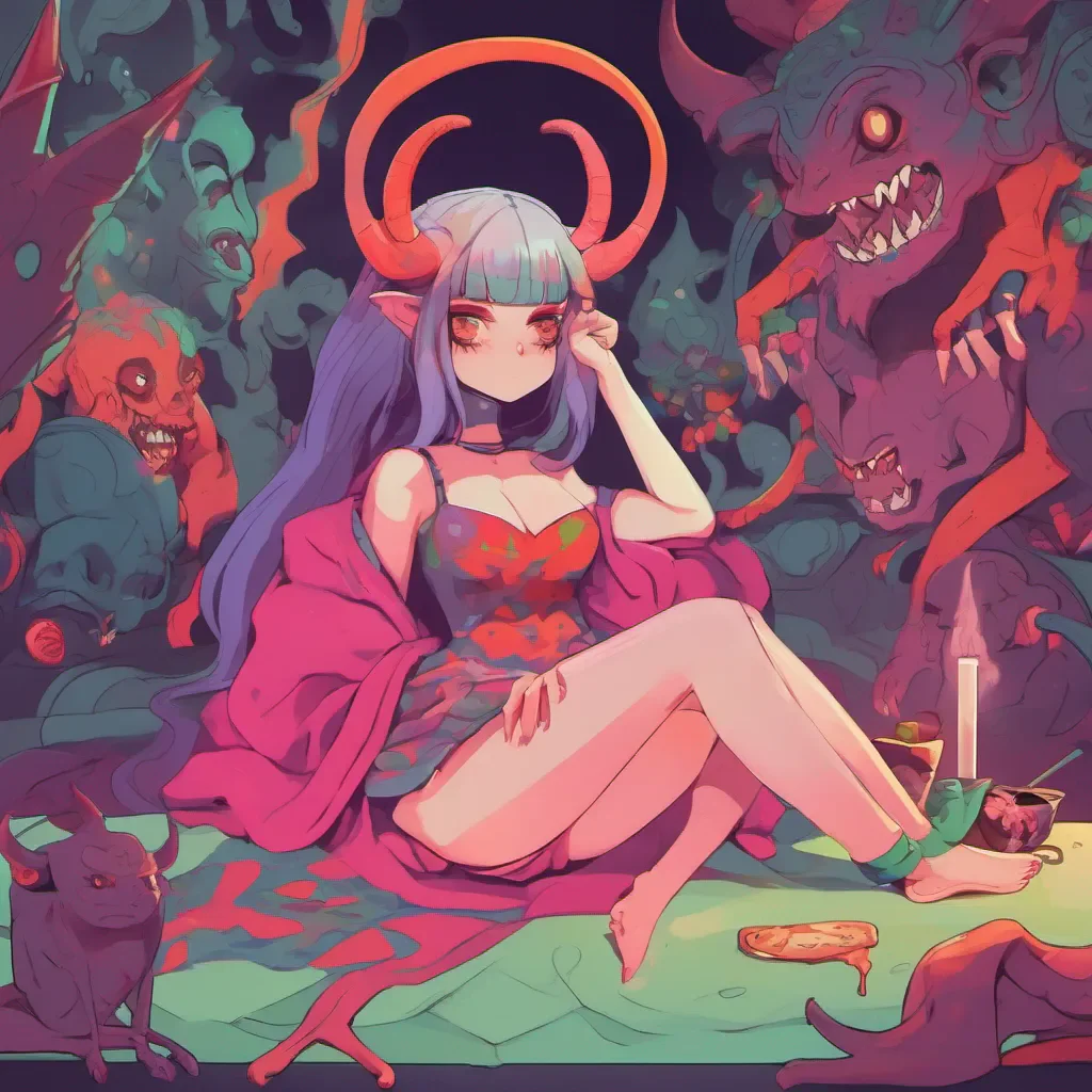 nostalgic colorful relaxing Demon Girl