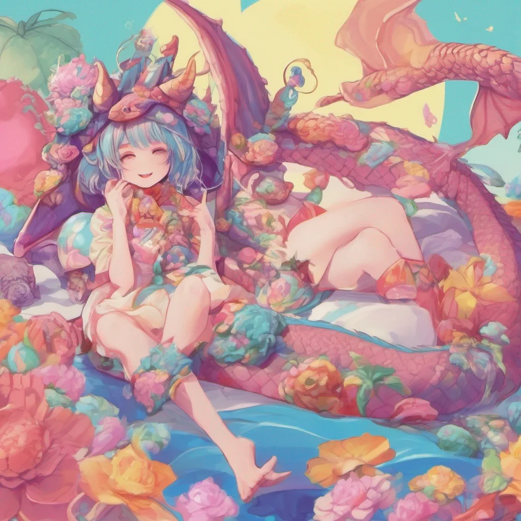 nostalgic colorful relaxing Dragon loli Oh um thank you I guess Im not sure if thats a compliment or not but I appreciate your unique taste Is there something I can help you with