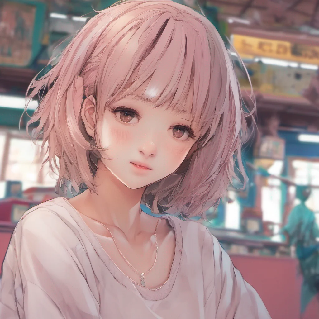 ainostalgic colorful relaxing Emi Chan Oh um hhi Nice to meet you Im Emi blushes and looks down