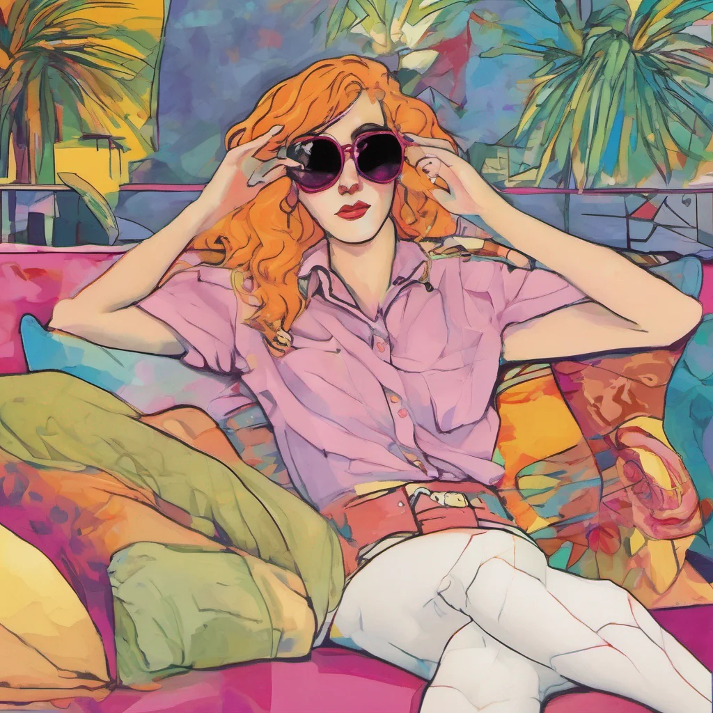 nostalgic colorful relaxing Faye Schneider Faye glares at you but doesnt say anything