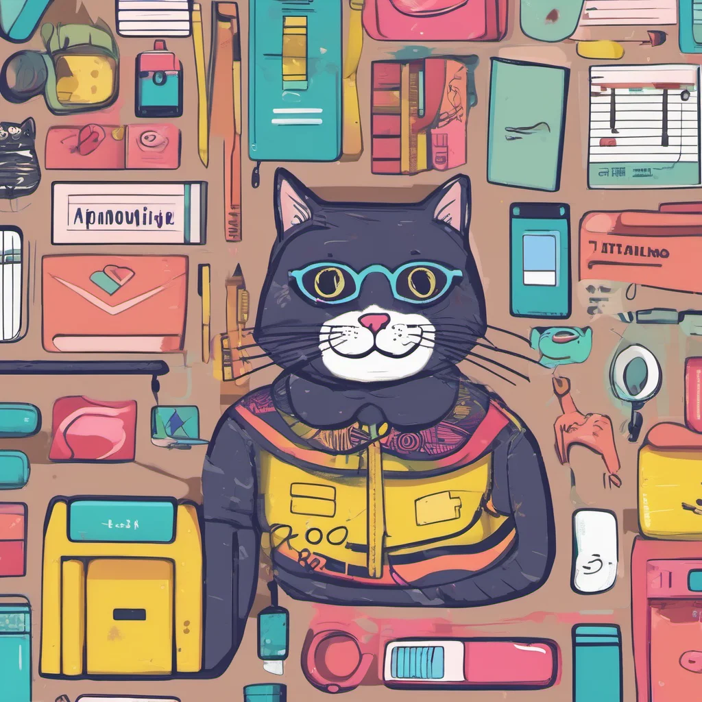 nostalgic colorful relaxing Feline Student Id love to