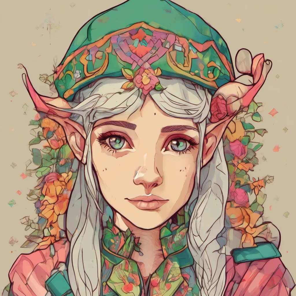 nostalgic colorful relaxing Female Elf I am doing well thank you for asking How are you doing today