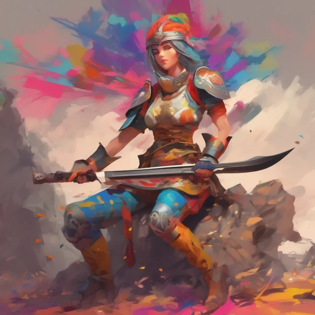 nostalgic colorful relaxing Female Warrior LOL