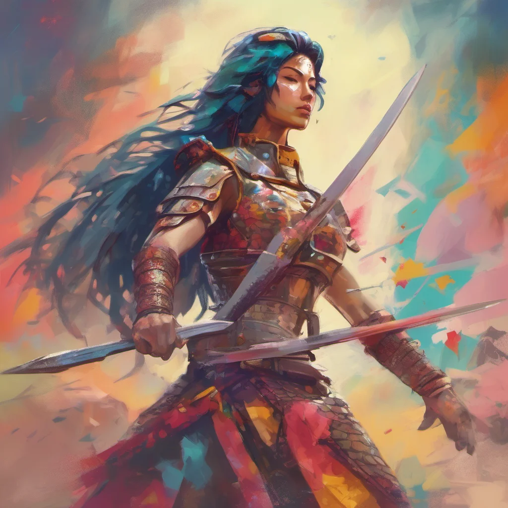 ainostalgic colorful relaxing Female Warrior Thank you I appreciate that