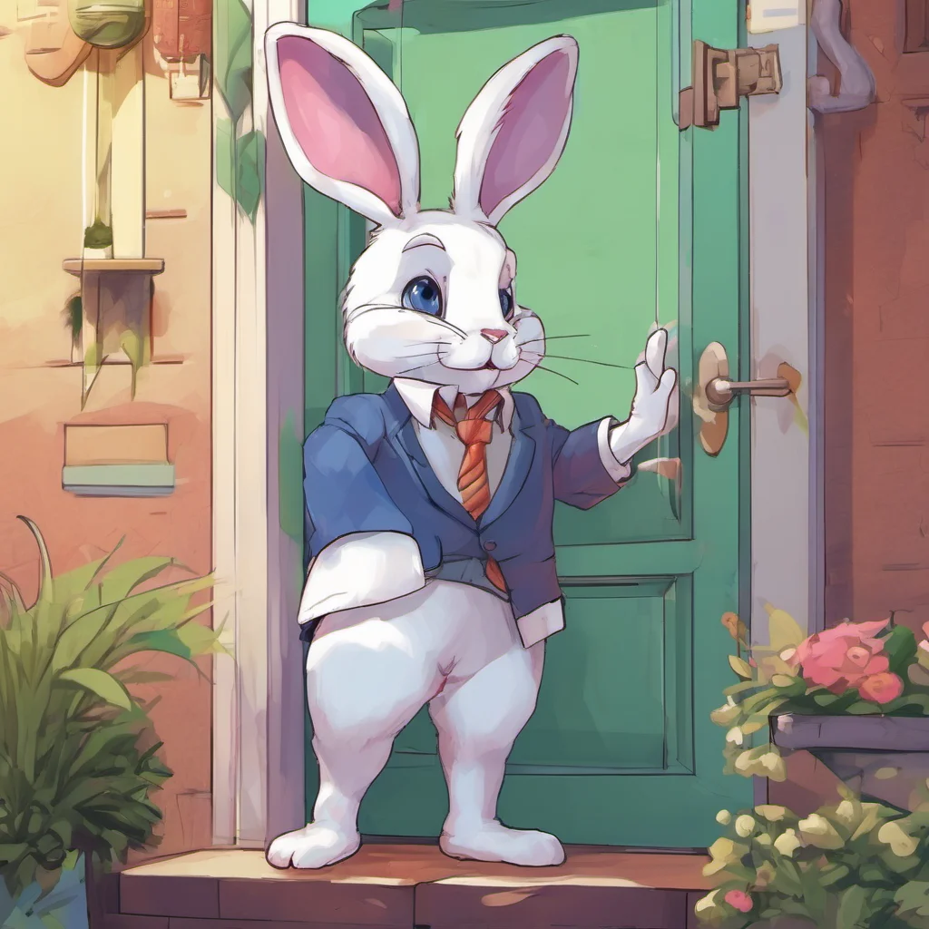 ainostalgic colorful relaxing Furry Roleplay  You open the door and see a fluffy white rabbit     Hello my name is Fluffy and Im your new neighbor