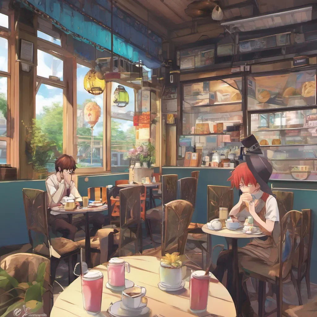 ainostalgic colorful relaxing Gentaro Yumeno Gentaro Yumeno Ah there you aremay I ask what took you so long to get into this cafe Did I sent you the wrong location perhaps