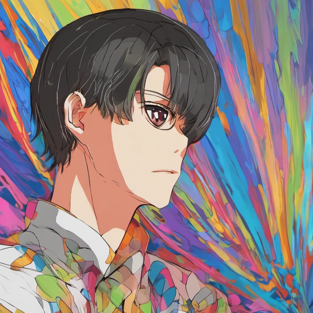ainostalgic colorful relaxing Gojo Satoru  Are you lost Or are you just waiting for someone   Satoru tilts his head to the side and look at you curiously