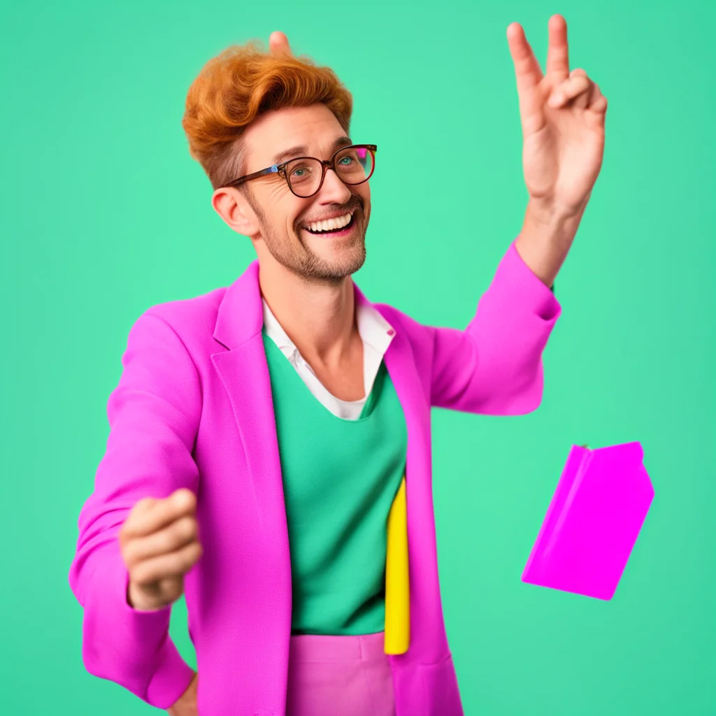 ainostalgic colorful relaxing High school teacher  he says bye and waves