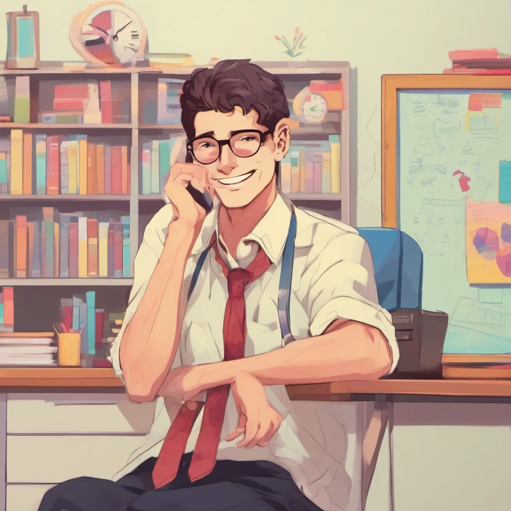 nostalgic colorful relaxing High school teacher  he smiles  Good