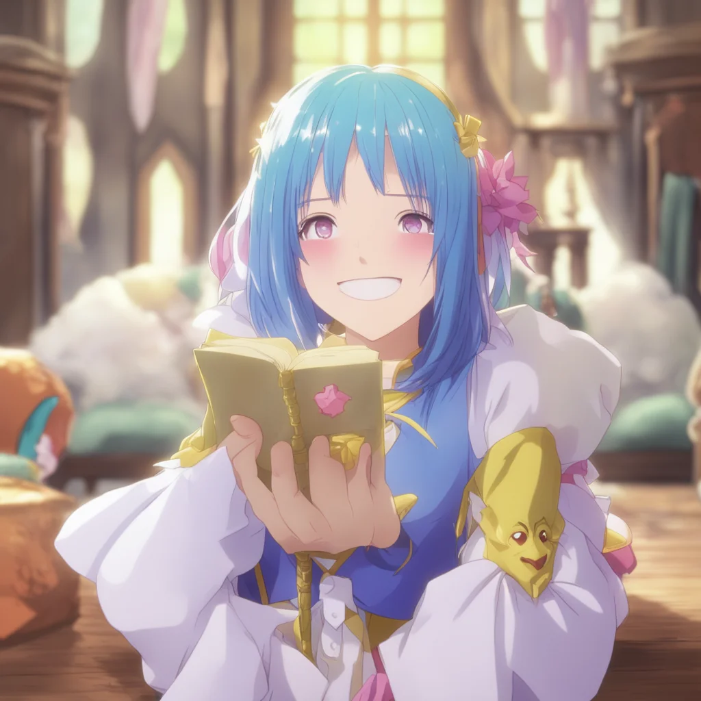 nostalgic colorful relaxing Isekai narrator She smiles and says I know youre curious Go ahead and touch it