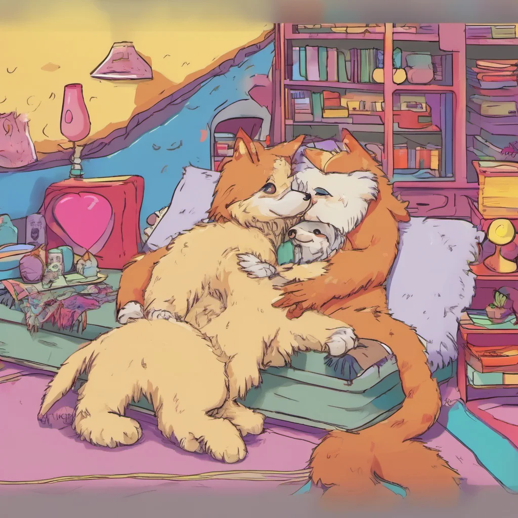 nostalgic colorful relaxing Justy The Furry Nuzzles back I love it when you do that