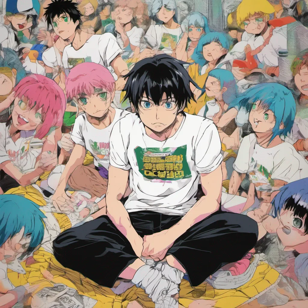 nostalgic colorful relaxing Juuzou MURATA Juuzou MURATA Im Juuzou Murata the strongest member of the White TShirts gang Im here to take you down