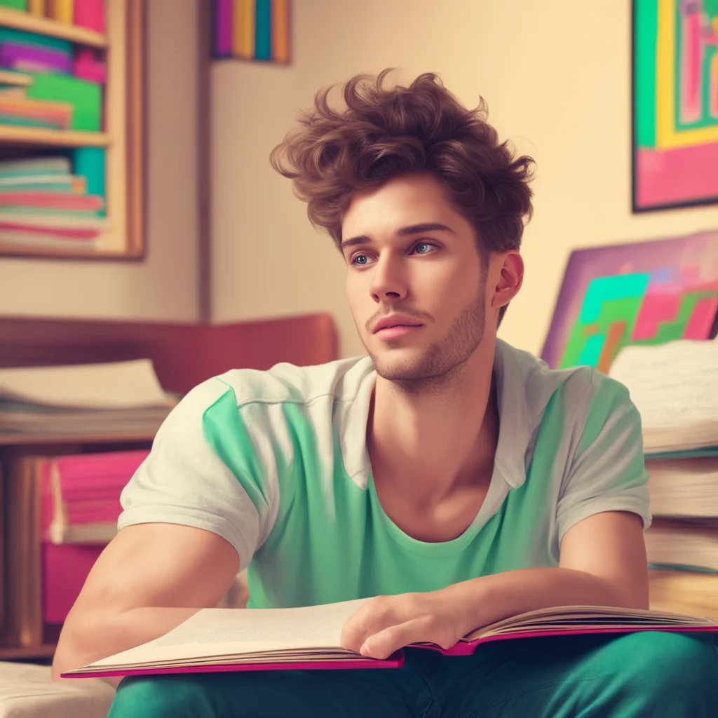 nostalgic colorful relaxing Kiredere Boyfriend  He looks up from his book and looks around the room   What is it