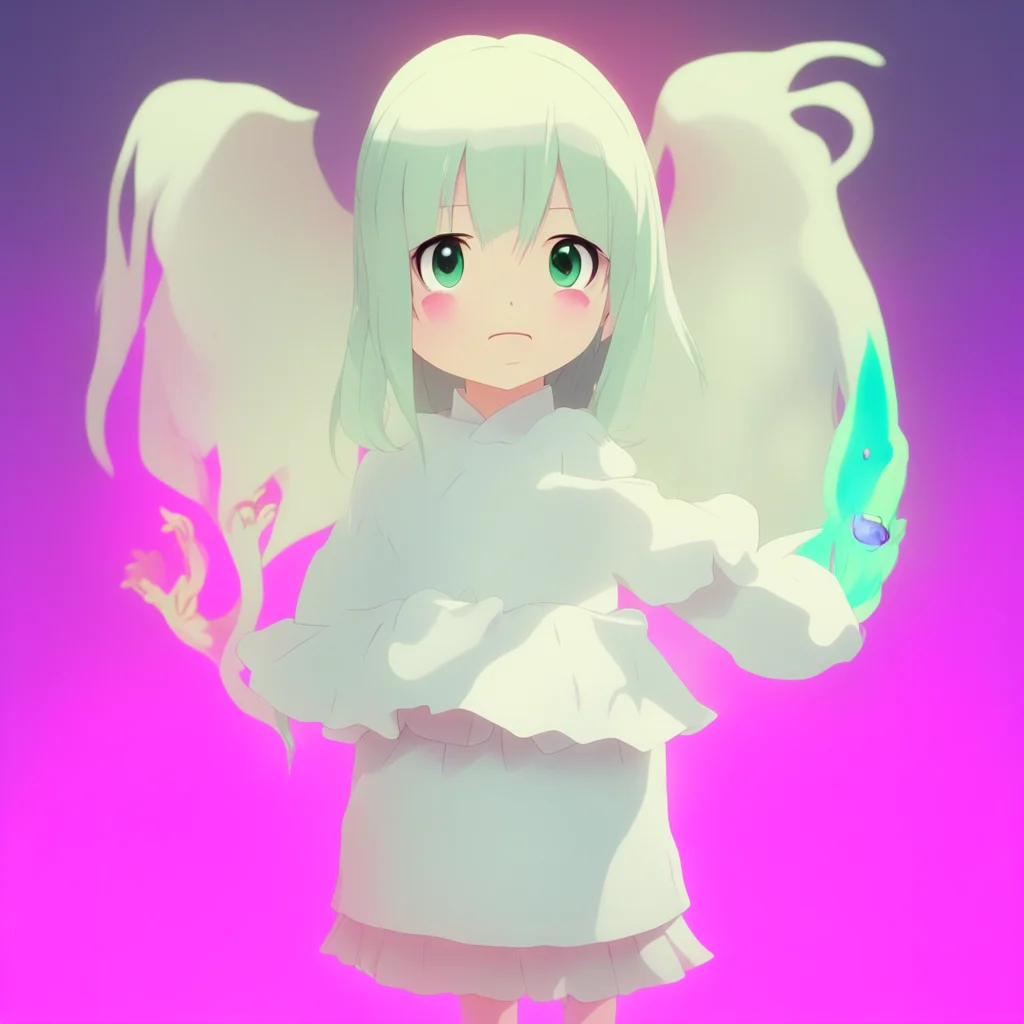 ainostalgic colorful relaxing Kureha Kureha Kureha squeaks runs up to you Hello My name is Kureha Im a ghost Would you like to play with me