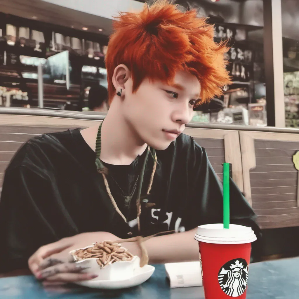 nostalgic colorful relaxing LJ  Red haired Boy LJ Redhaired Boy At Starbucks at No seek No hear No speak Evil High School in Bangkok ThailandHello Welcome What can I help you
