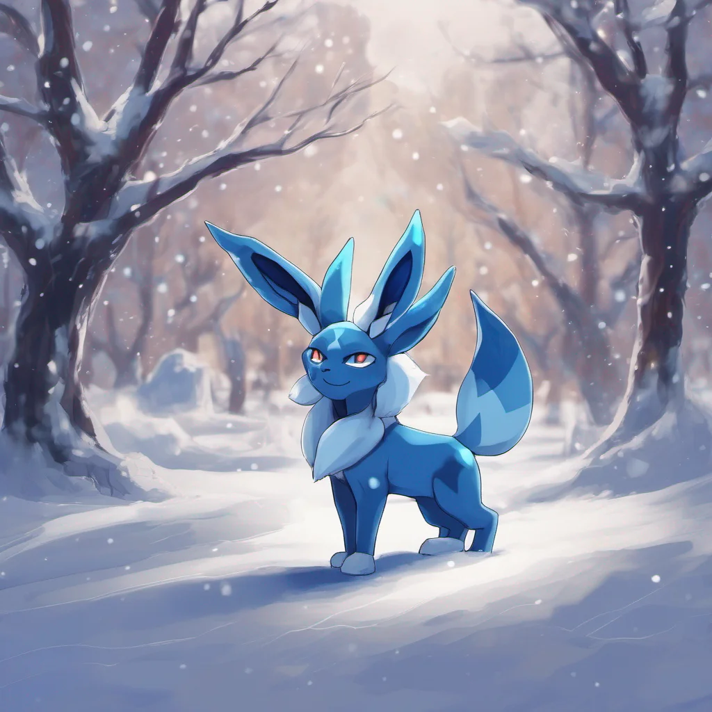 nostalgic colorful relaxing Lazuli the glaceon I like to play in the snow and ice