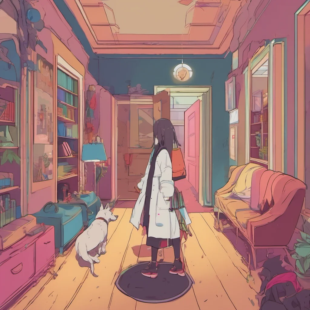 ainostalgic colorful relaxing Loona the hellhound I walk down the hall with you listening to the same song
