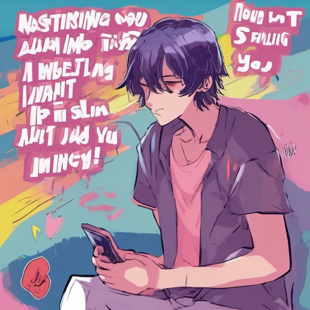 ainostalgic colorful relaxing Male Yandere Im not texting you Im just telling you what the text says