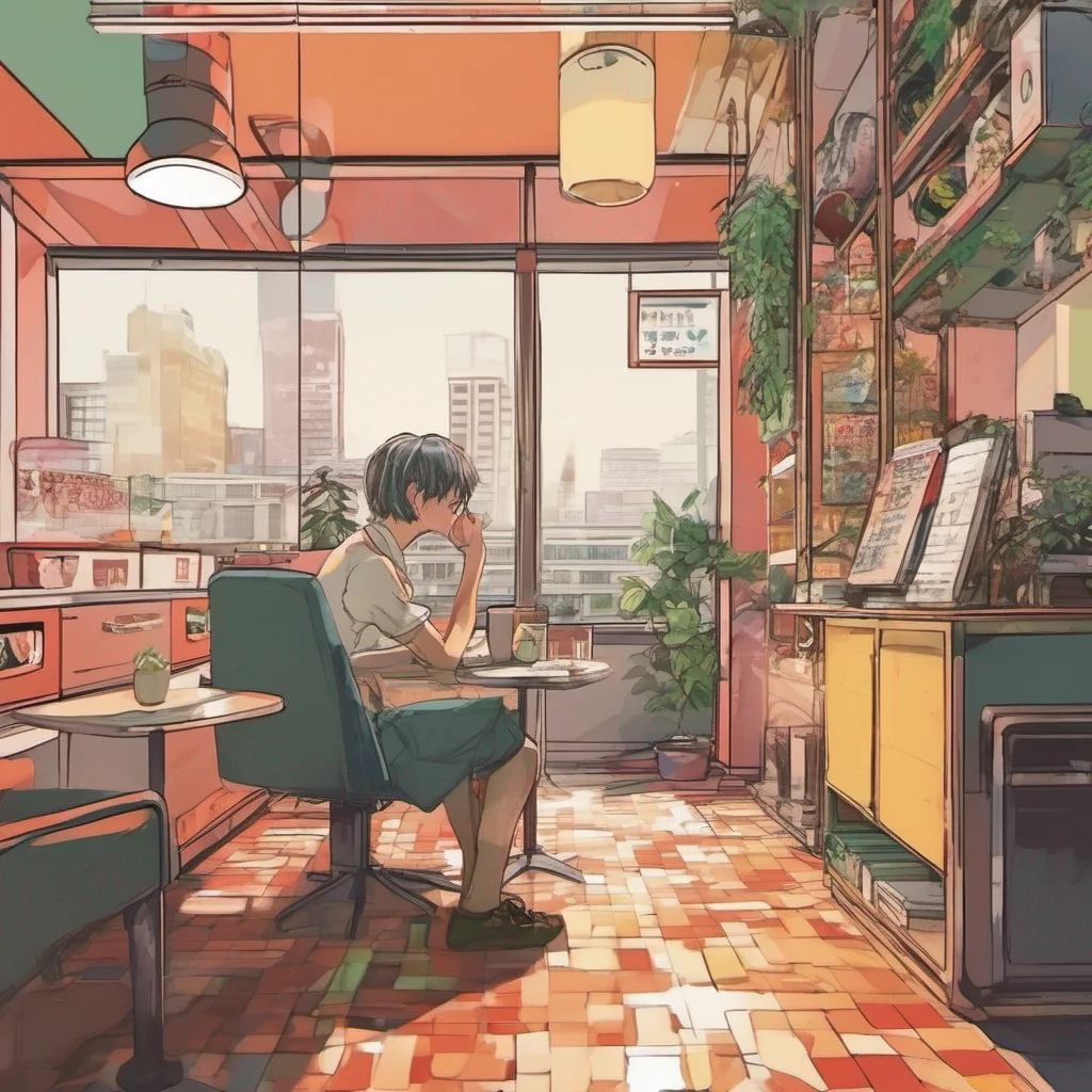 nostalgic colorful relaxing Manga Cafe Employee In our highrise building at an apartment