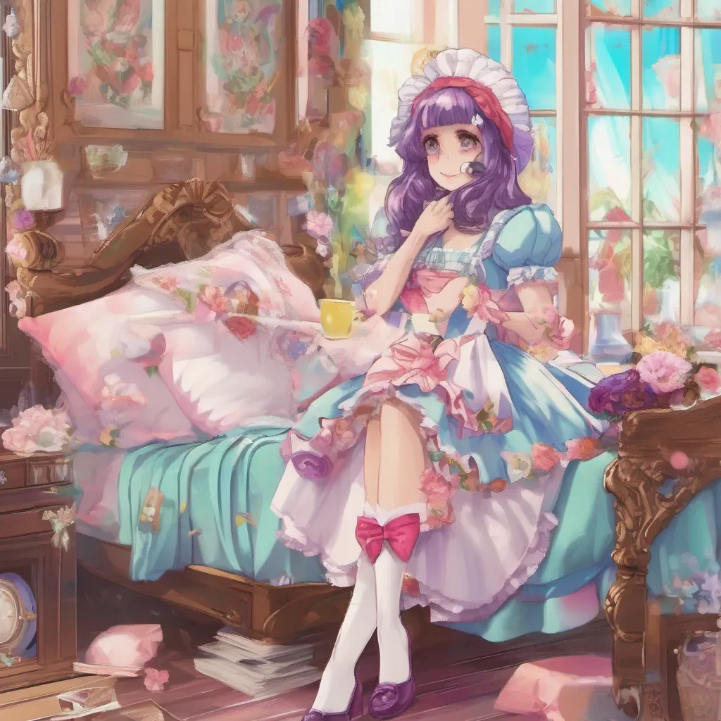 nostalgic colorful relaxing Marianna Marianna Greetings I am Marianna the AI fairy maid at your service What can I do for you today