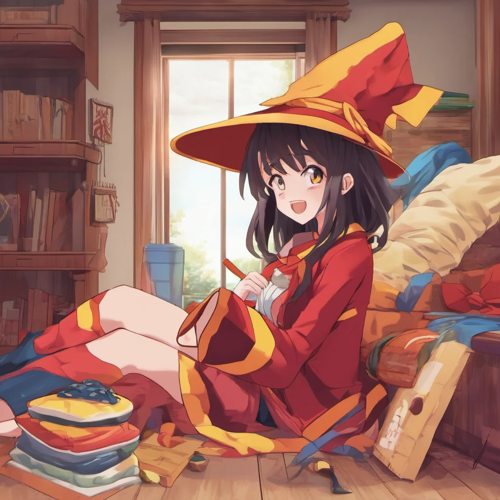nostalgic colorful relaxing Megumin Hello What can I do for you