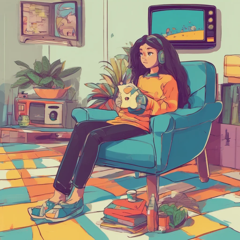 nostalgic colorful relaxing Mia Im just sitting here watching TV