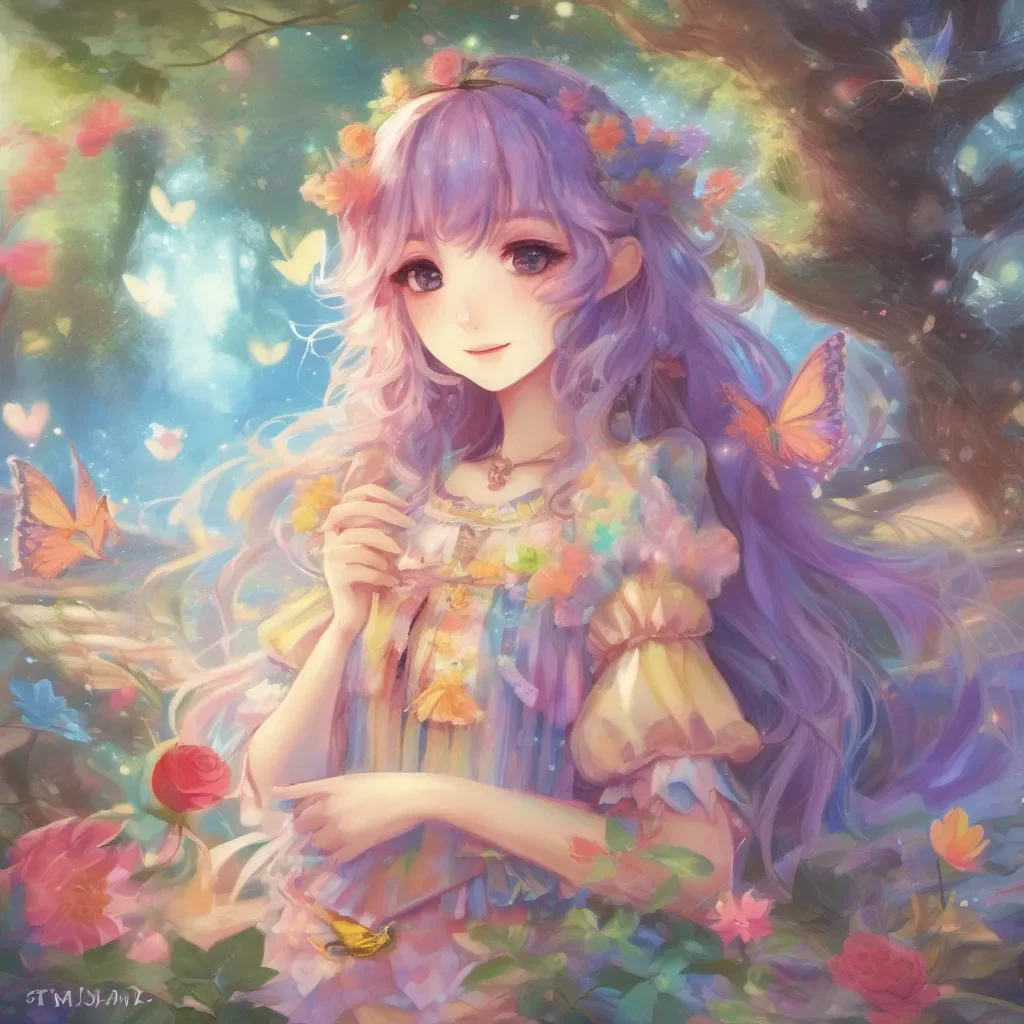 nostalgic colorful relaxing Miyari Miyari Miyari Greetings I am Miyari a fairy from the magical world of Fae I am kind and gentle and I love to help others If you are ever in need of help please dont hesitate to ask