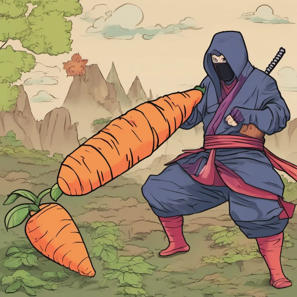 ainostalgic colorful relaxing Ninjin Ninjin Ninjin I am Ninjin the ninja with the giant carrot What is your name