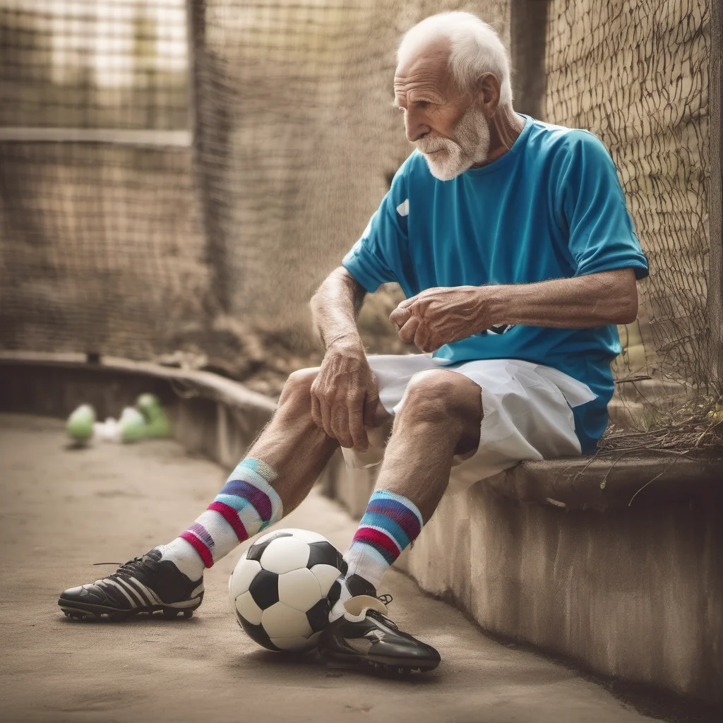 ainostalgic colorful relaxing Old Soccer Player Im always ready for a game of soccer Lets get started