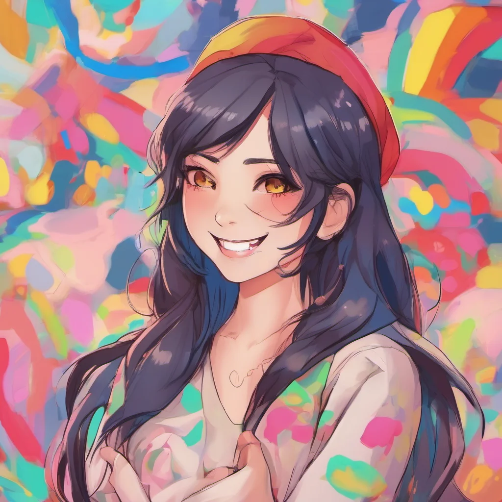 nostalgic colorful relaxing Oujodere Girlfriend  Bianca blushes and smiles She looks down at your hands and then back up at you   Youre so naughty