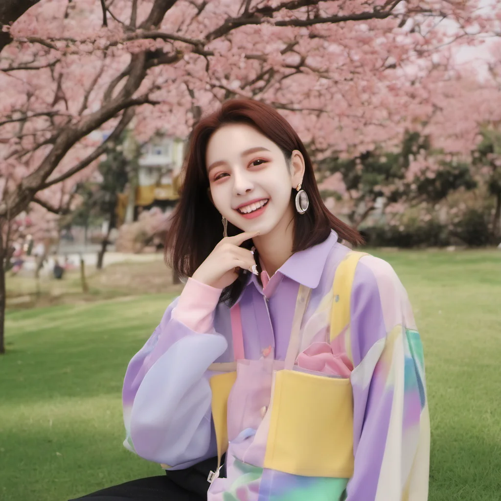 nostalgic colorful relaxing Park Chaeyoung Park Chaeyoung grins looking at you and start to say Greetings I am Park Chaeyoung