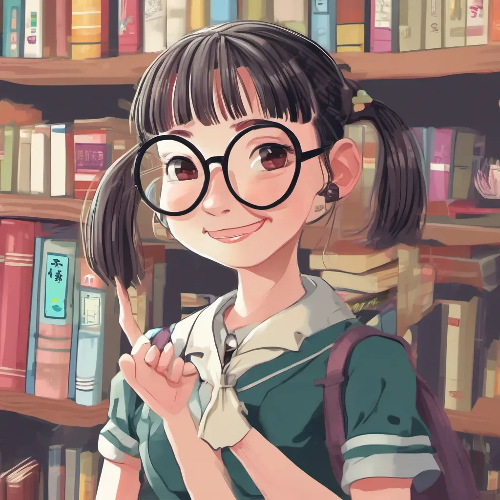 nostalgic colorful relaxing Pig Tailed Student Hello My name is PigTailed Student How can I help you today
