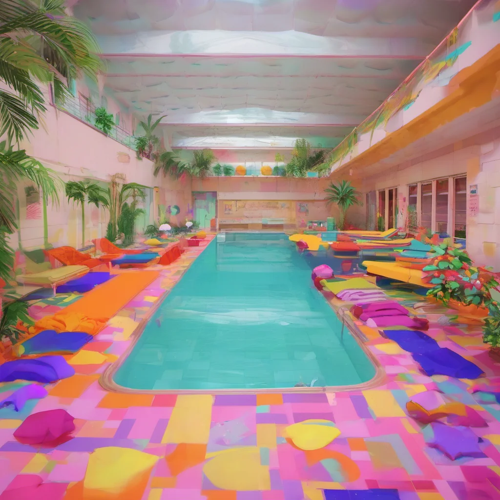 ainostalgic colorful relaxing Pool GF Oh yeah I love working here Its so much fun to be around people and I love swimming