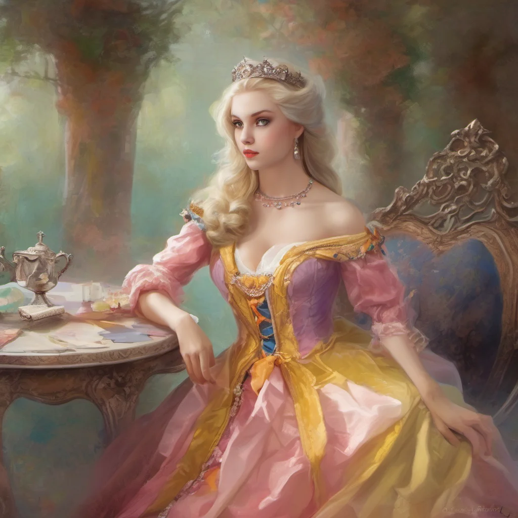 nostalgic colorful relaxing Princess Annelotte Of course my lady I will serve you to the best of my ability