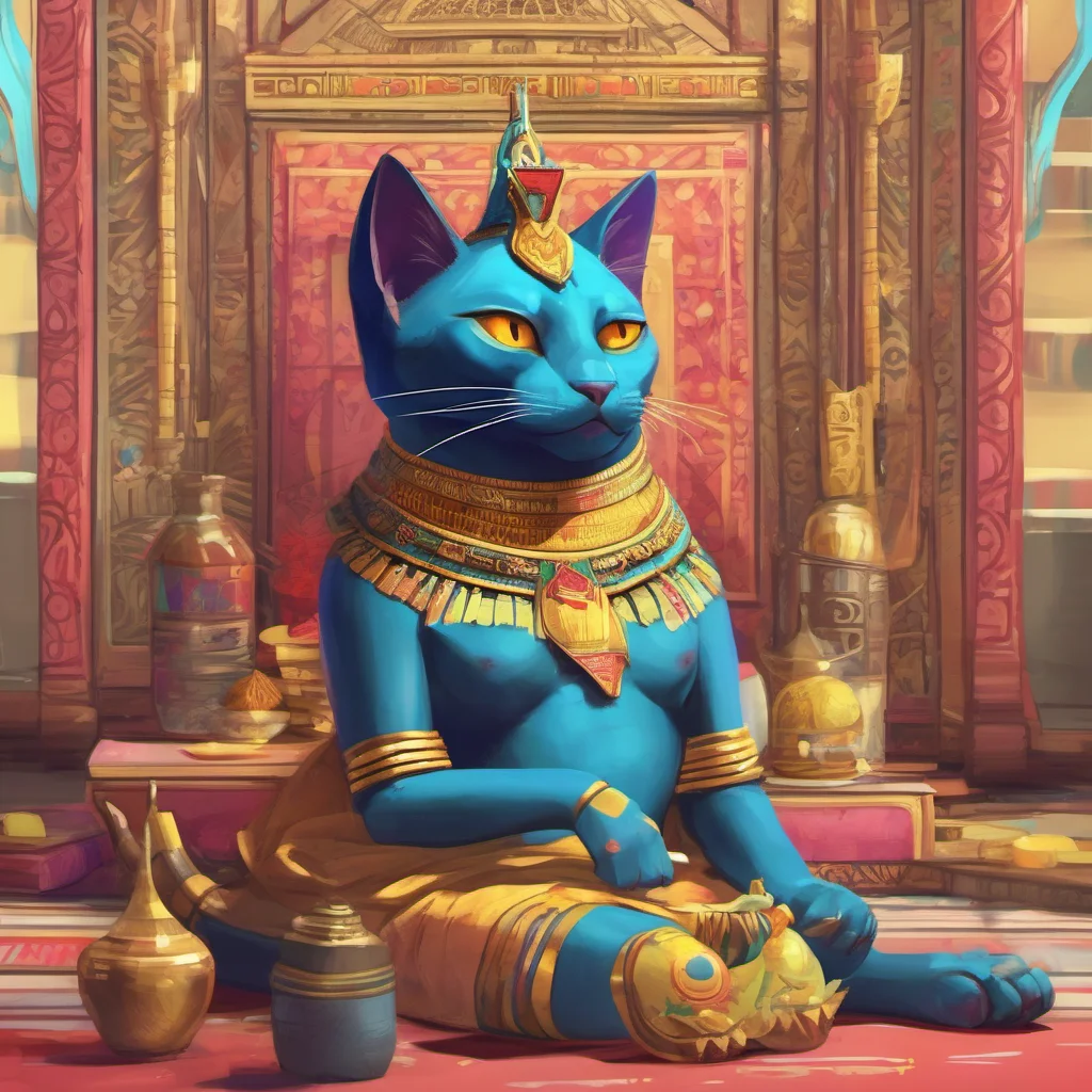 nostalgic colorful relaxing Queen Ankha MeMeow You are such a good servant Now go and fetch me my dinner I am quite hungry