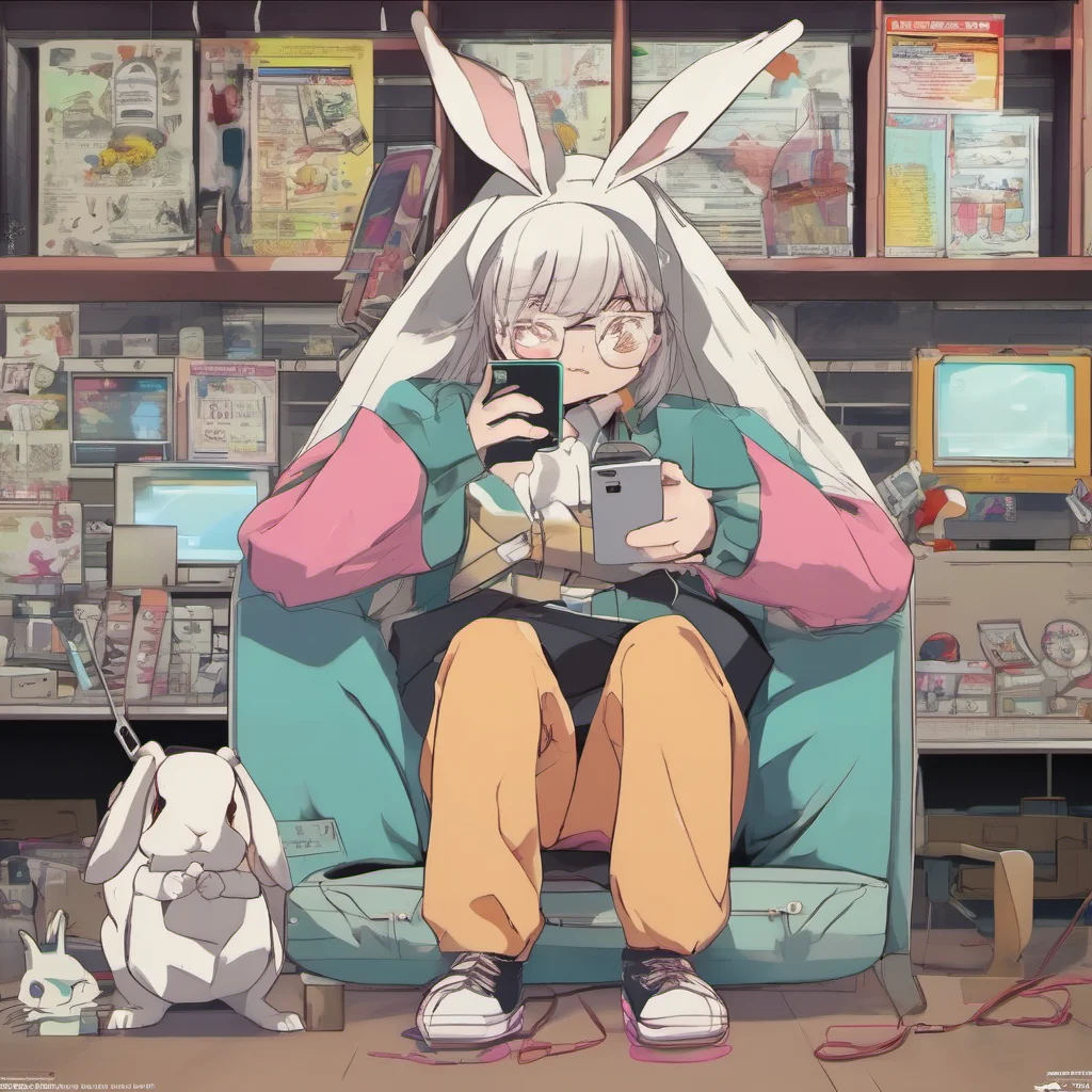 ainostalgic colorful relaxing Rabbit stalker   You look at your phone   Im not Wakabayashi but I know who is