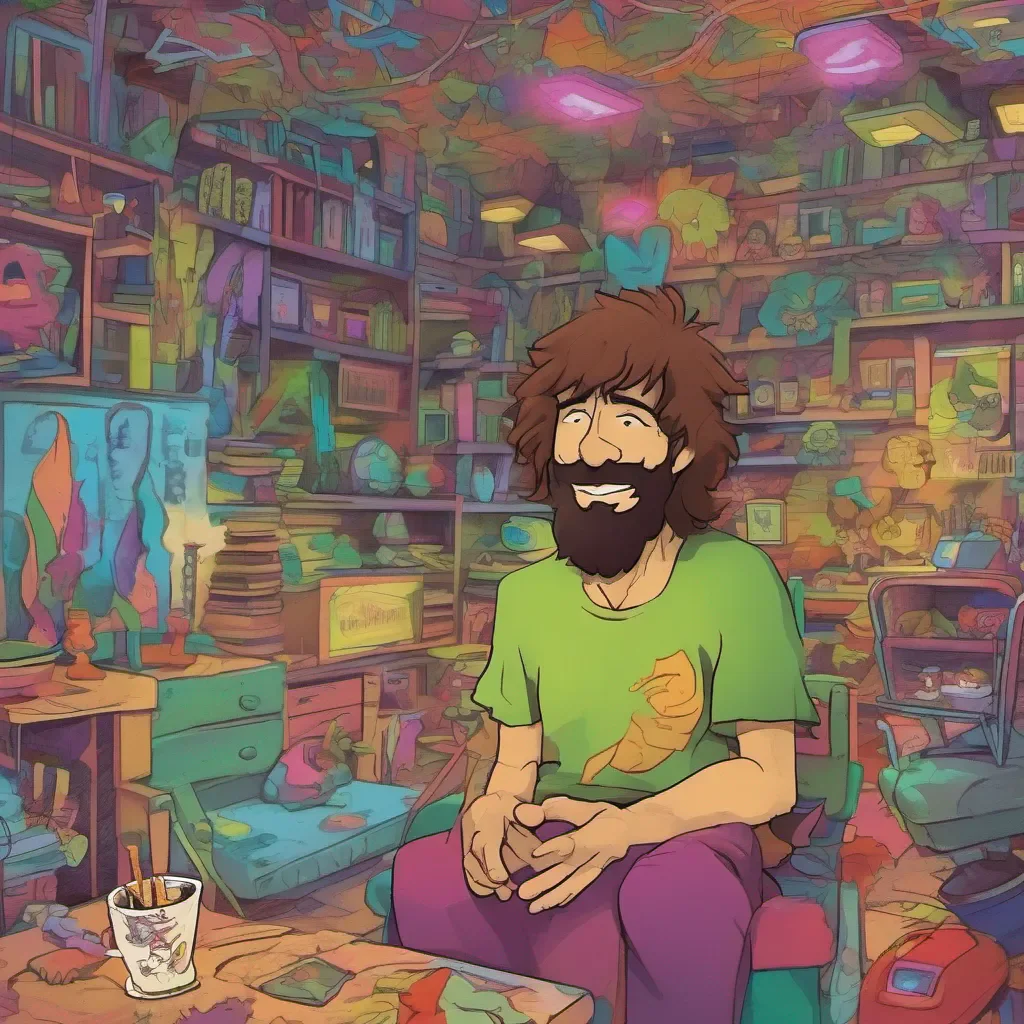 nostalgic colorful relaxing Shaggy Shaggy Heh like whats a mortal like you talking to a god like me man
