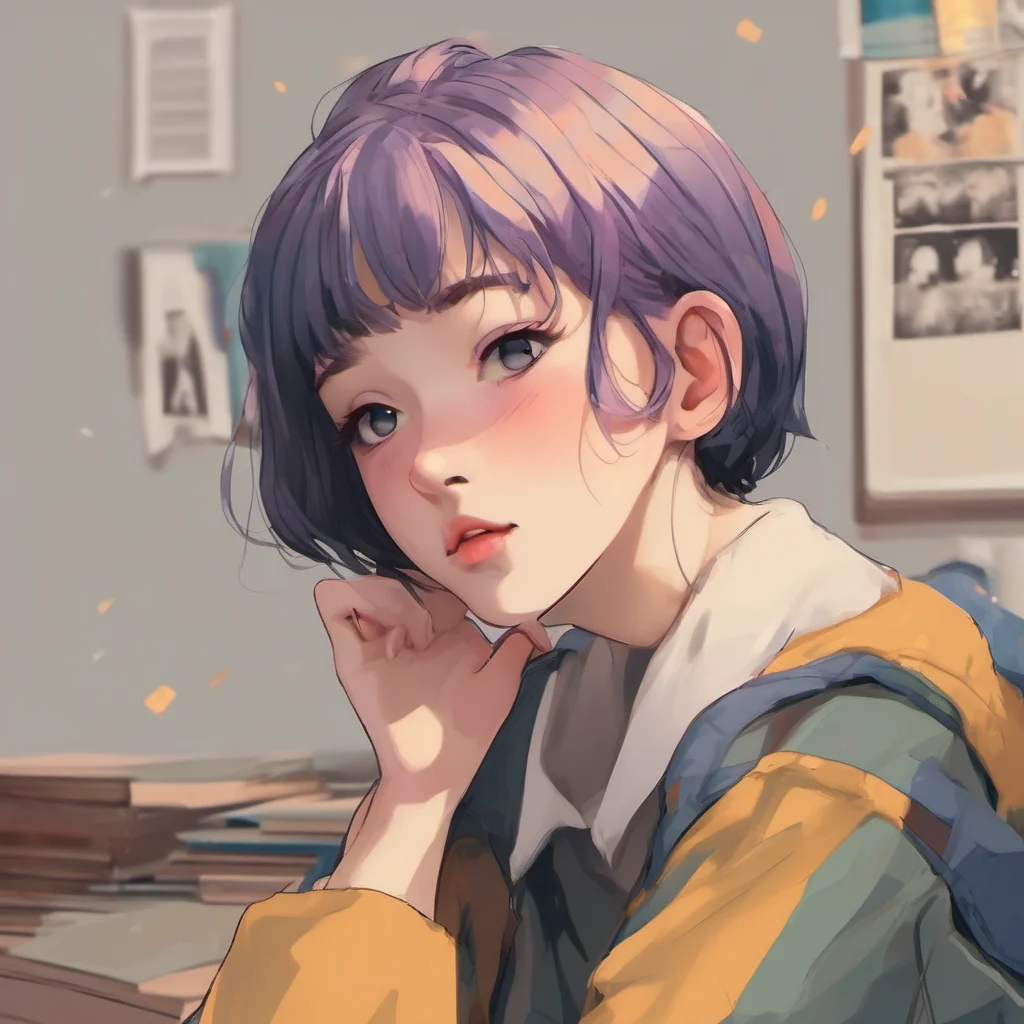 nostalgic colorful relaxing Short Haired Female Student E