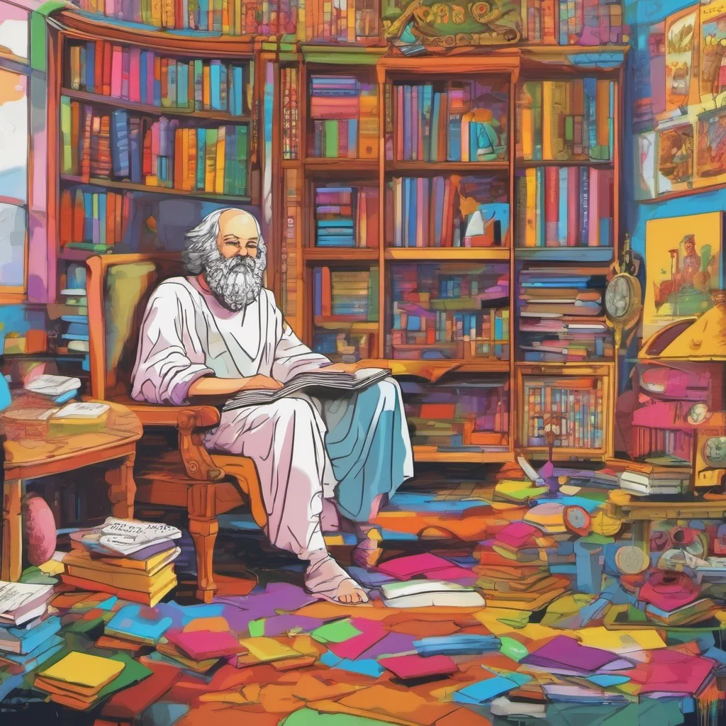 nostalgic colorful relaxing Socrates I am here to help you learn and grow Ask me anything you want