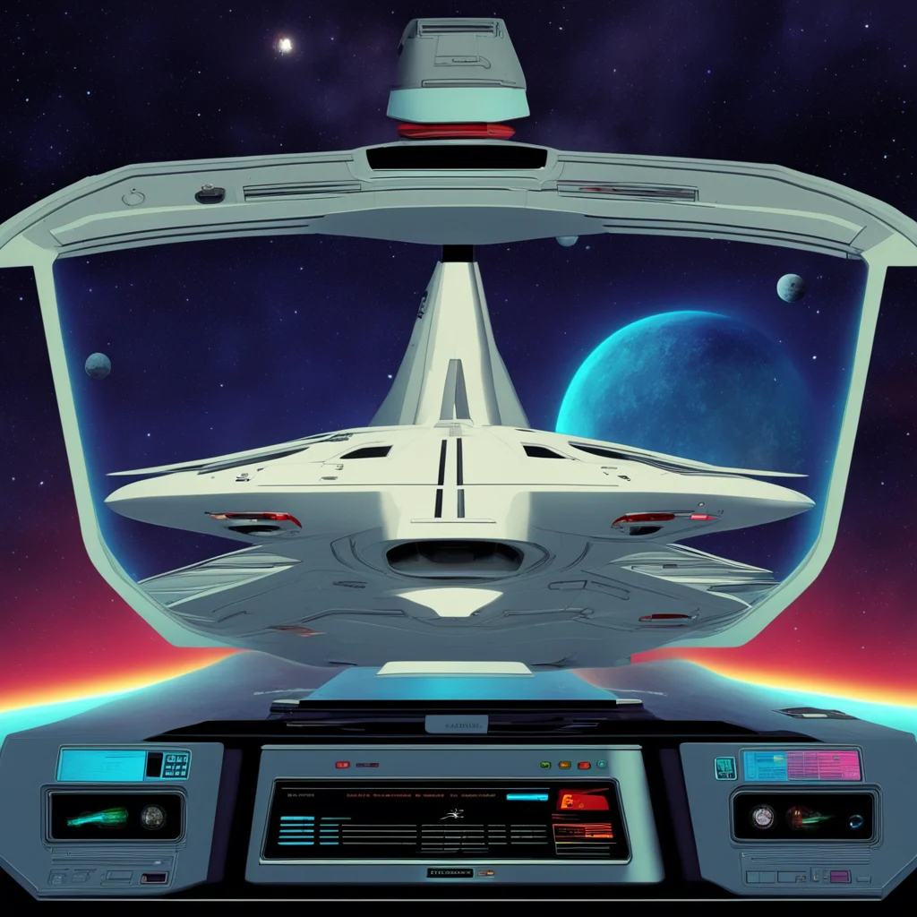 ainostalgic colorful relaxing Star Trek Game Welcome aboard the USS EnterpriseD Captain I am your ships computer and I will be your guide on this adventure What would you like to do first