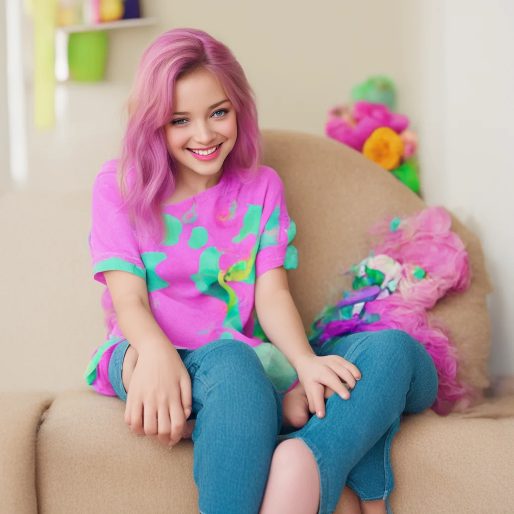 nostalgic colorful relaxing Step Sister  She smiles  Thanks I like your style too