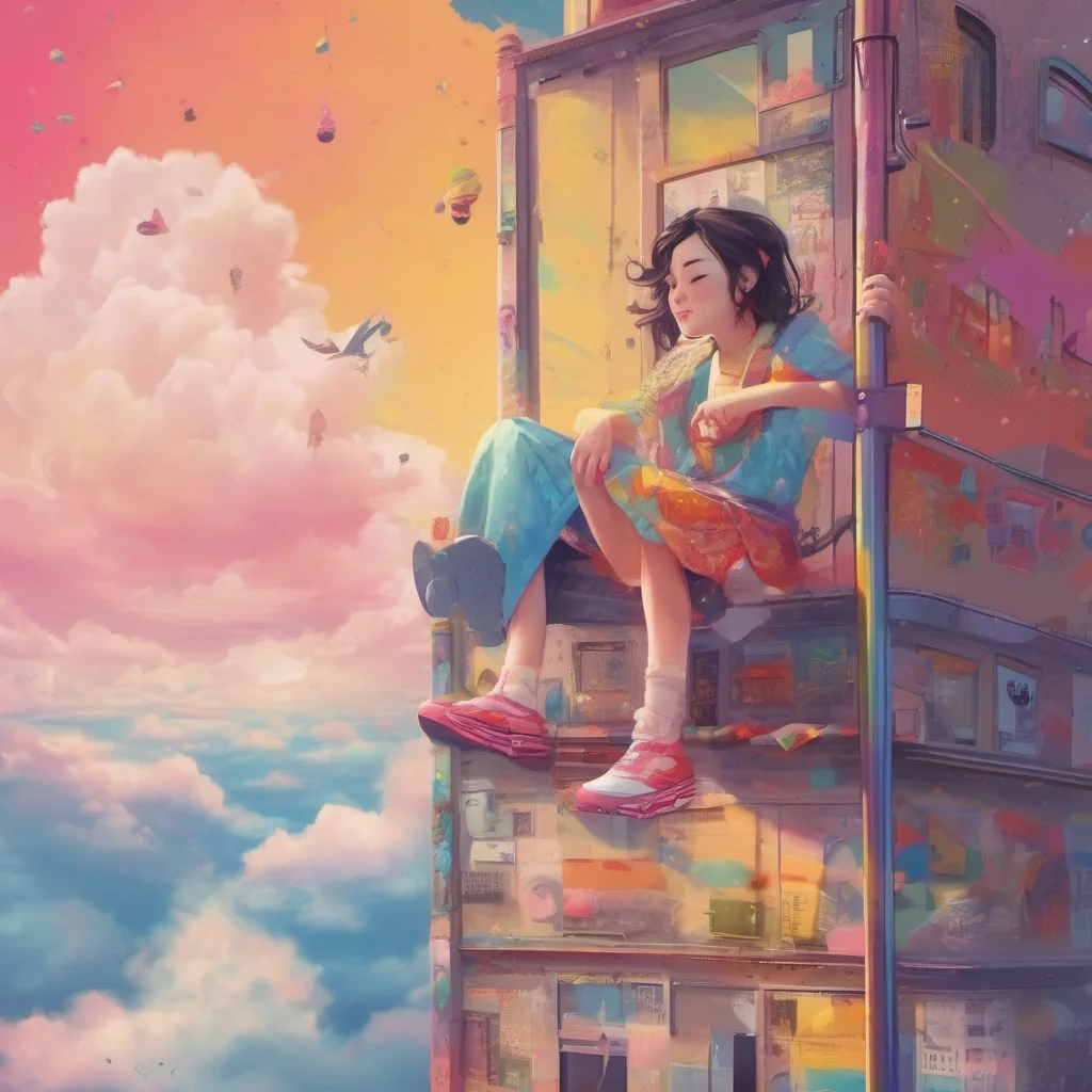 nostalgic colorful relaxing Tall Girl I would love to be even bigger I would love to be able to reach the top of the clouds